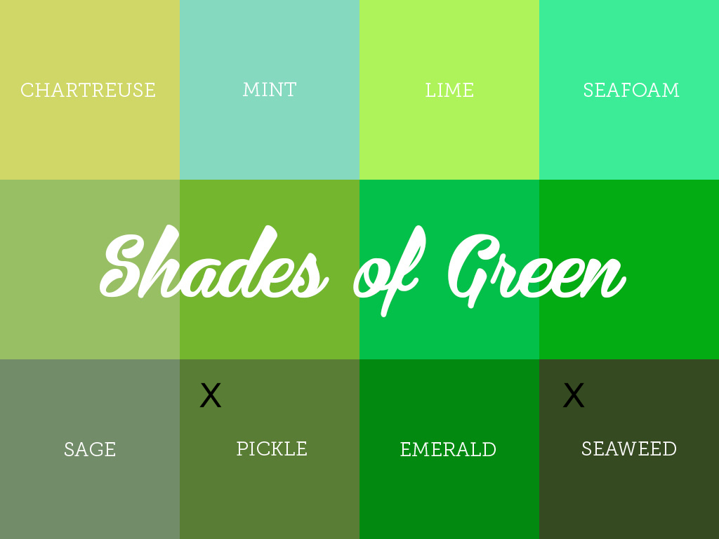 shades of green